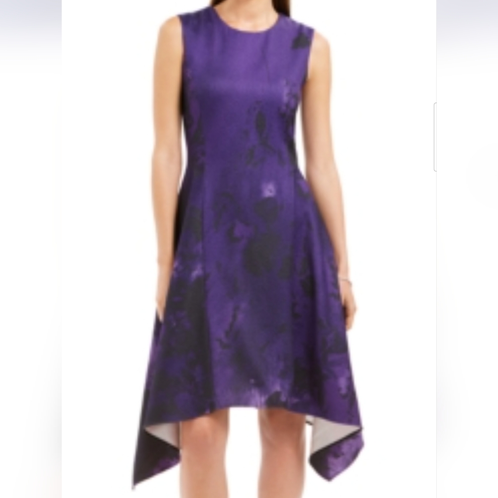 NWT NATORI Elegant Purple Sleeveless Dress